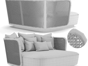 chaise longue caral 3D Model