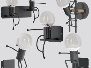 creative little man lamp 3D Model