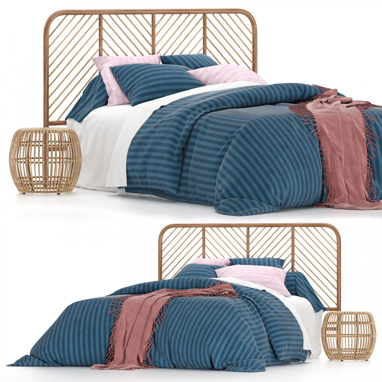 Bed linen LaRedoute 3D Model .c4d .max .obj .3ds .fbx .stl .blend 