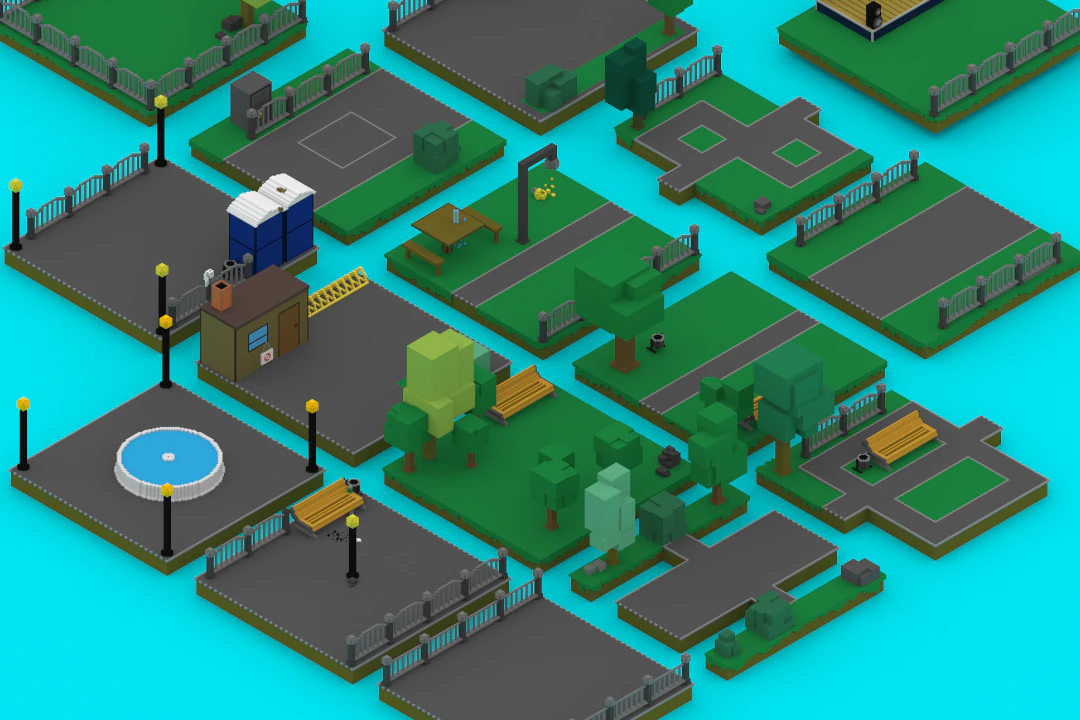 voxel platforms 3D Model .c4d .max .obj .3ds .fbx .stl .blend 