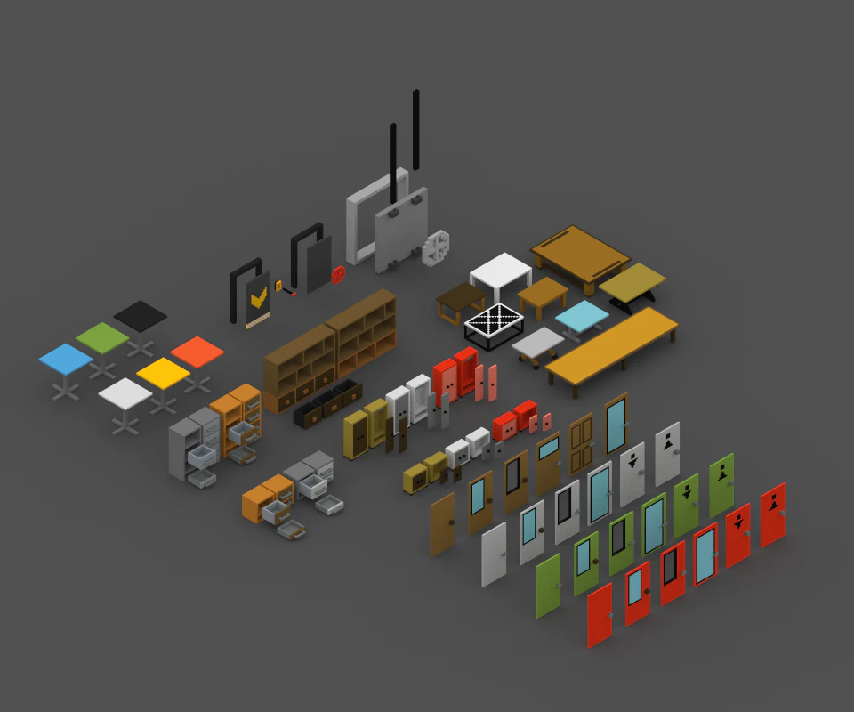 voxelpack - furniture 3D Model .c4d .max .obj .3ds .fbx .stl .blend