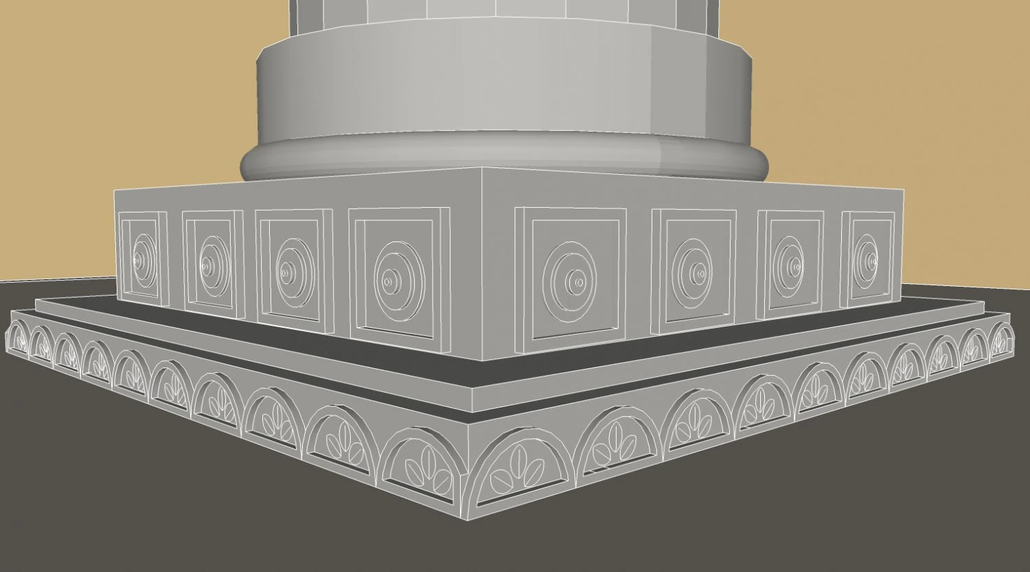 stone carved column 3D Model .c4d .max .obj .3ds .fbx .stl .blend 