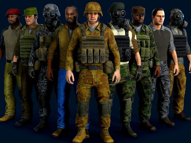 modular military character 3Dモデル .c4d .max .obj .3ds .fbx .stl .blend 