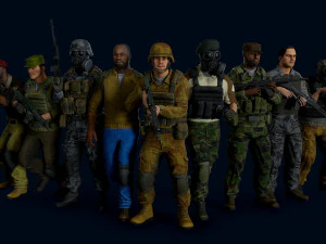 personagem militar modular Modelo 3D