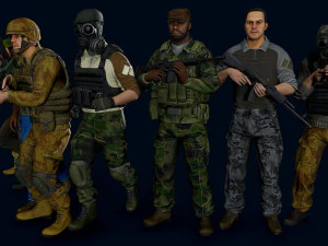personagem militar modular Modelo 3D