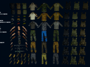 modular military character 3Dモデル