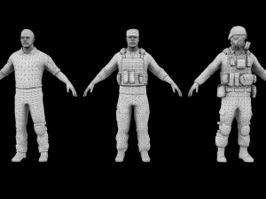 personagem militar modular Modelo 3D