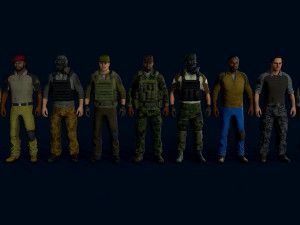 modular military character 3Dモデル