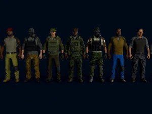 personagem militar modular Modelo 3D