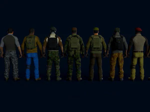 personagem militar modular Modelo 3D