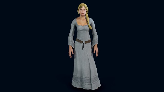 medieval female 3D Model .c4d .max .obj .3ds .fbx .stl .blend 