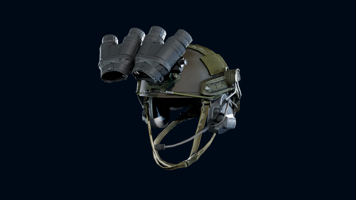 Military helmet with night vision goggles 3D Model .c4d .max .obj .3ds .fbx .stl .blend 