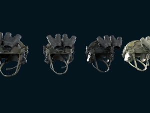 Military helmet with night vision goggles 3D Model