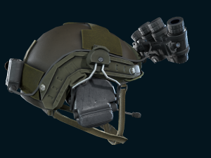 Military helmet with night vision goggles 3D Model