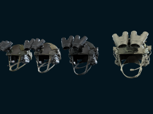 Military helmet with night vision goggles 3D Model