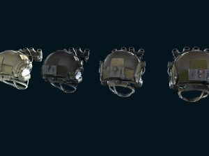 Military helmet with night vision goggles 3D Model