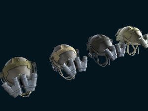 Military helmet with night vision goggles 3D Model