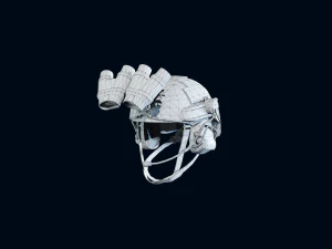Military helmet with night vision goggles 3D Model