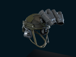 Military helmet with night vision goggles 3D Model