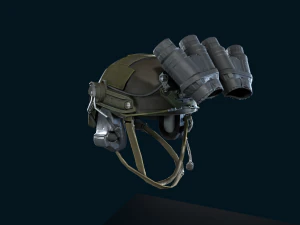 Military helmet with night vision goggles 3D Model