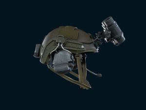 Military helmet with night vision goggles 3D Model