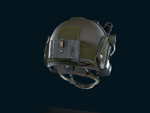 Military helmet with night vision goggles 3D Model