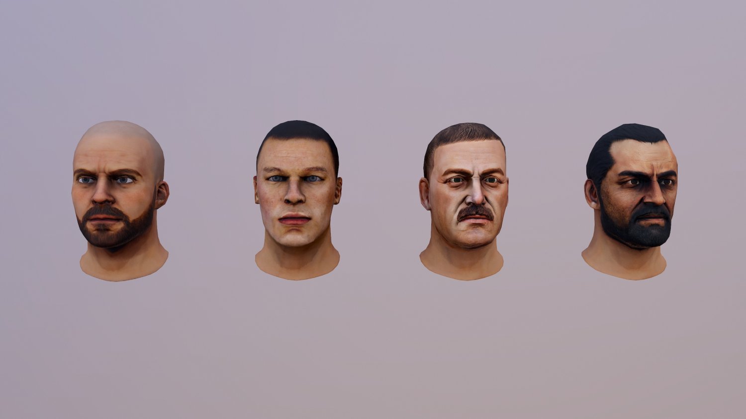 mustache 16 3D Model in Man 3DExport