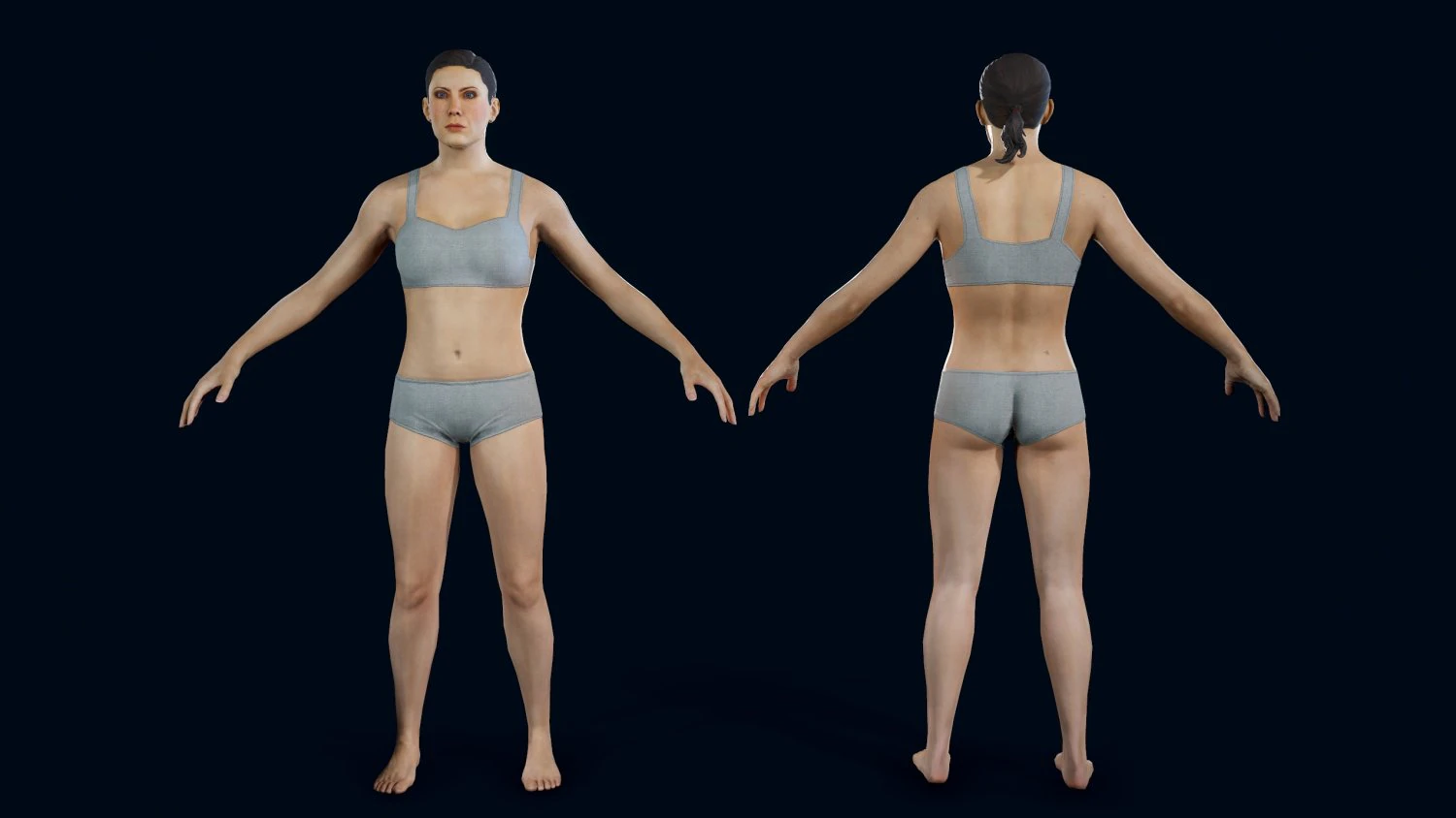 female basemesh 3D Model .c4d .max .obj .3ds .fbx .stl .blend 