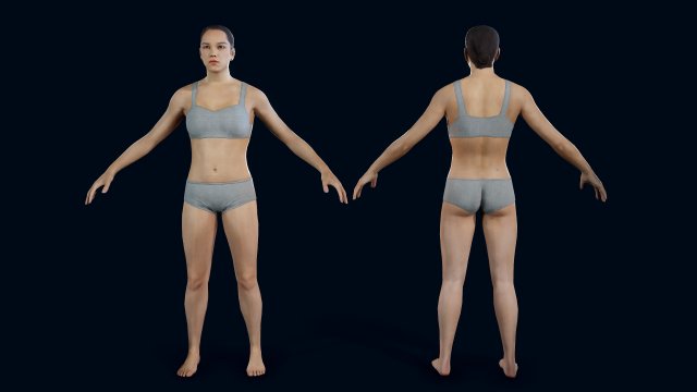 female basemesh 2 3D-Modell .c4d .max .obj .3ds .fbx .stl .blend 