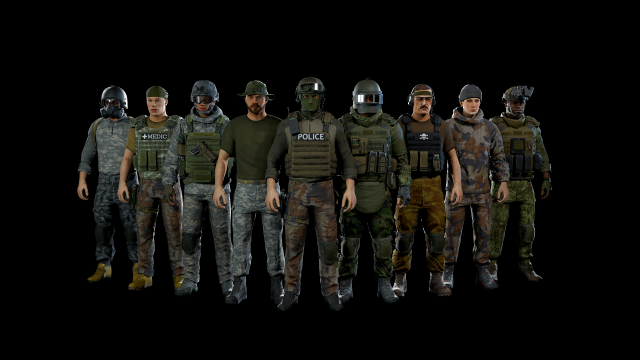 modular military character 2 3D Модель .c4d .max .obj .3ds .fbx .stl .blend 