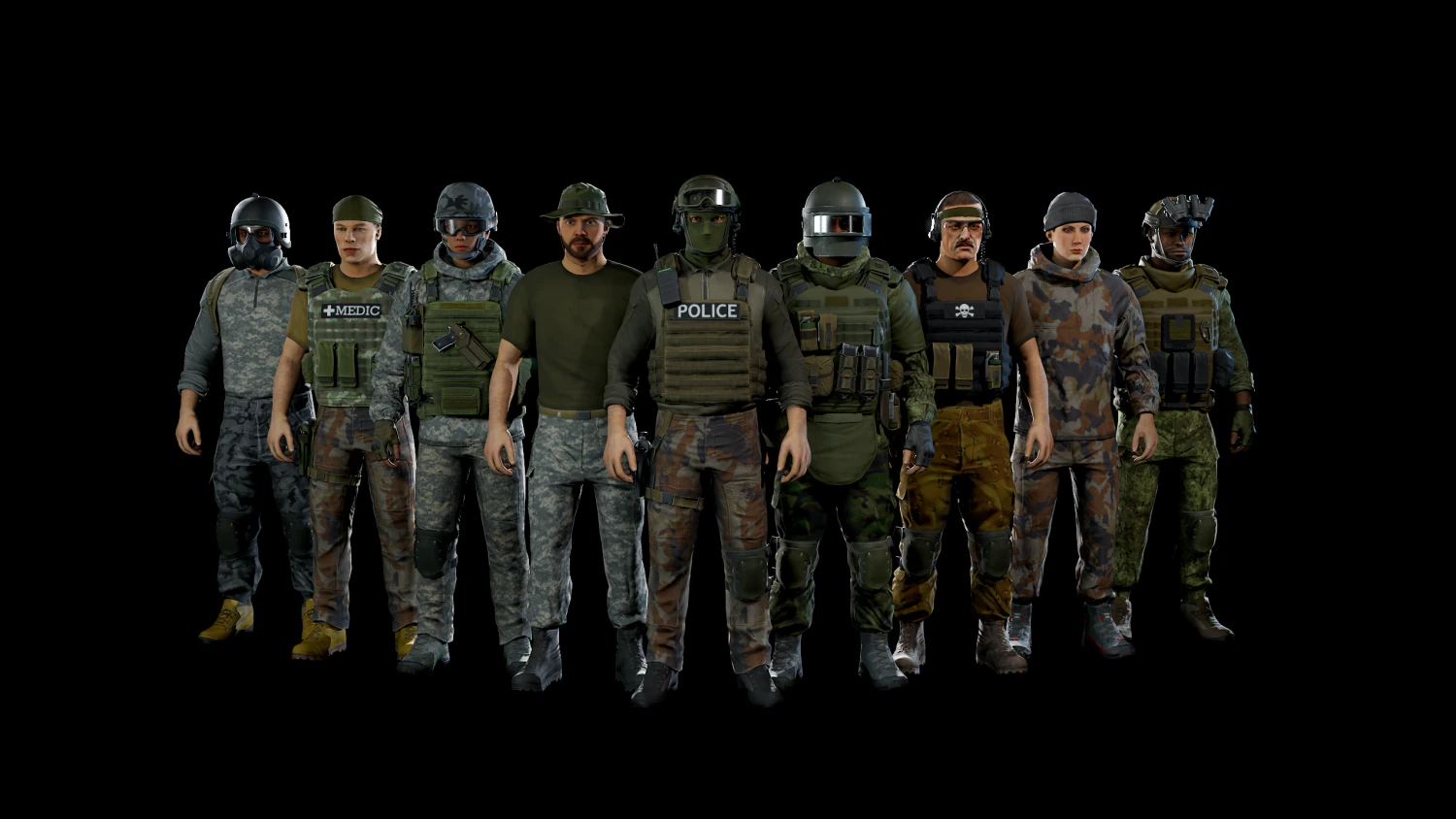 personagem militar modular 2 Modelo 3D .c4d .max .obj .3ds .fbx .stl .blend 