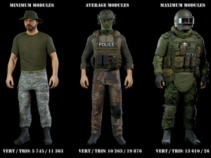 personagem militar modular 2 Modelo 3D