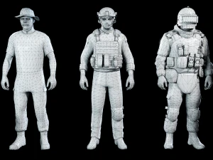 personagem militar modular 2 Modelo 3D