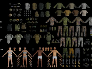 personagem militar modular 2 Modelo 3D