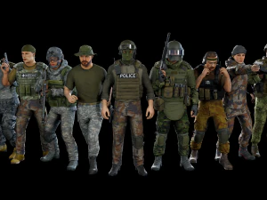 personagem militar modular 2 Modelo 3D