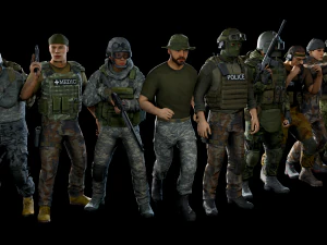 personagem militar modular 2 Modelo 3D