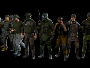personagem militar modular 2 Modelo 3D