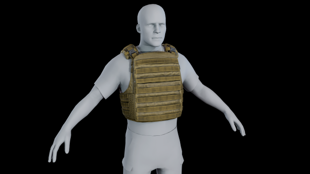 Flak Vest 3D Модель .c4d .max .obj .3ds .fbx .stl .blend 