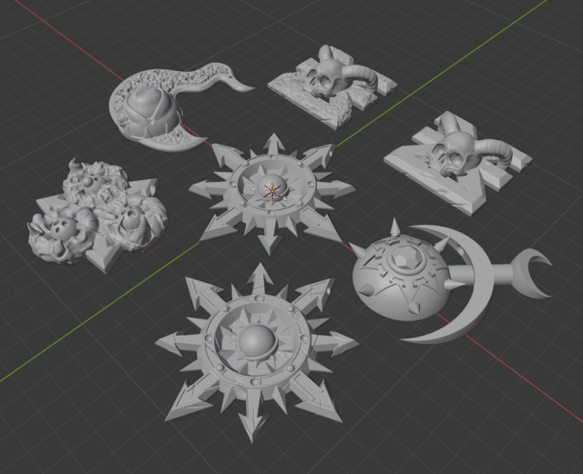 chaos gods symbol pendant 3D 打印模型 .c4d .max .obj .3ds .fbx .stl .blend