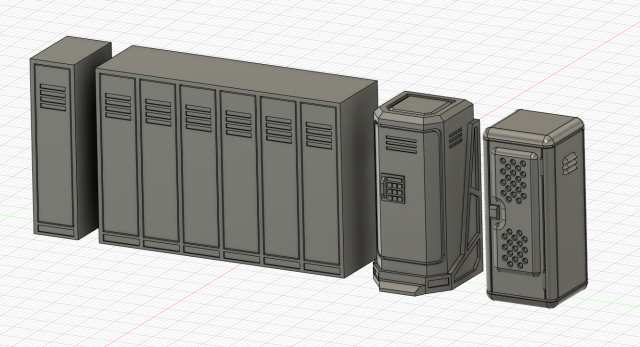 sci-fi wargame lockers 3D Baskı Modeli .c4d .max .obj .3ds .fbx .stl .blend 