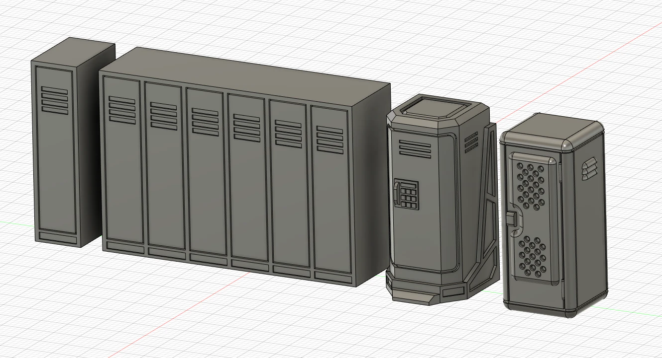 sci-fi wargame lockers 3D Print Model .c4d .max .obj .3ds .fbx .stl .blend 