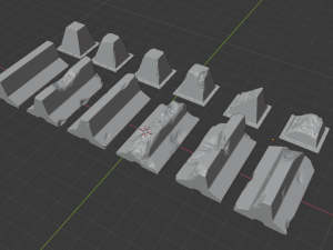 concrete barrier and dragon teeth for wargames 3Dプリントモデル