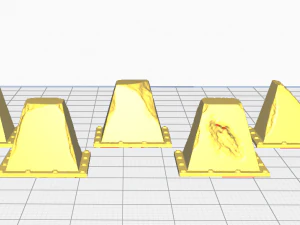 concrete barrier and dragon teeth for wargames 3D Print Model