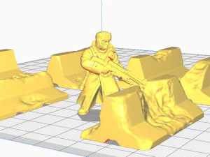 concrete barrier and dragon teeth for wargames 3D Print Model