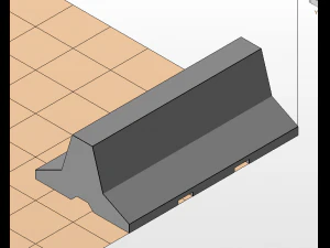 concrete barrier and dragon teeth for wargames 3D Print Model
