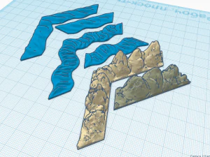 runewars &eacute;pico jogo rock e rios conjunto modelo de impress&atilde;o 3D Modelo de Impressão 3D