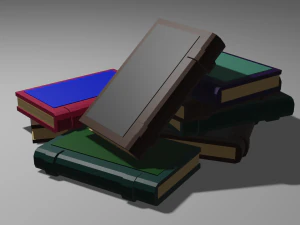 model buku abad pertengahan poli rendah Model 3D