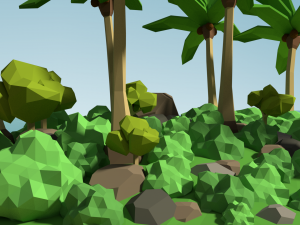 low poly desert island Modello 3D