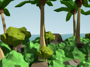 low poly desert island Modello 3D