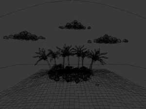 low poly desert island 3D Model